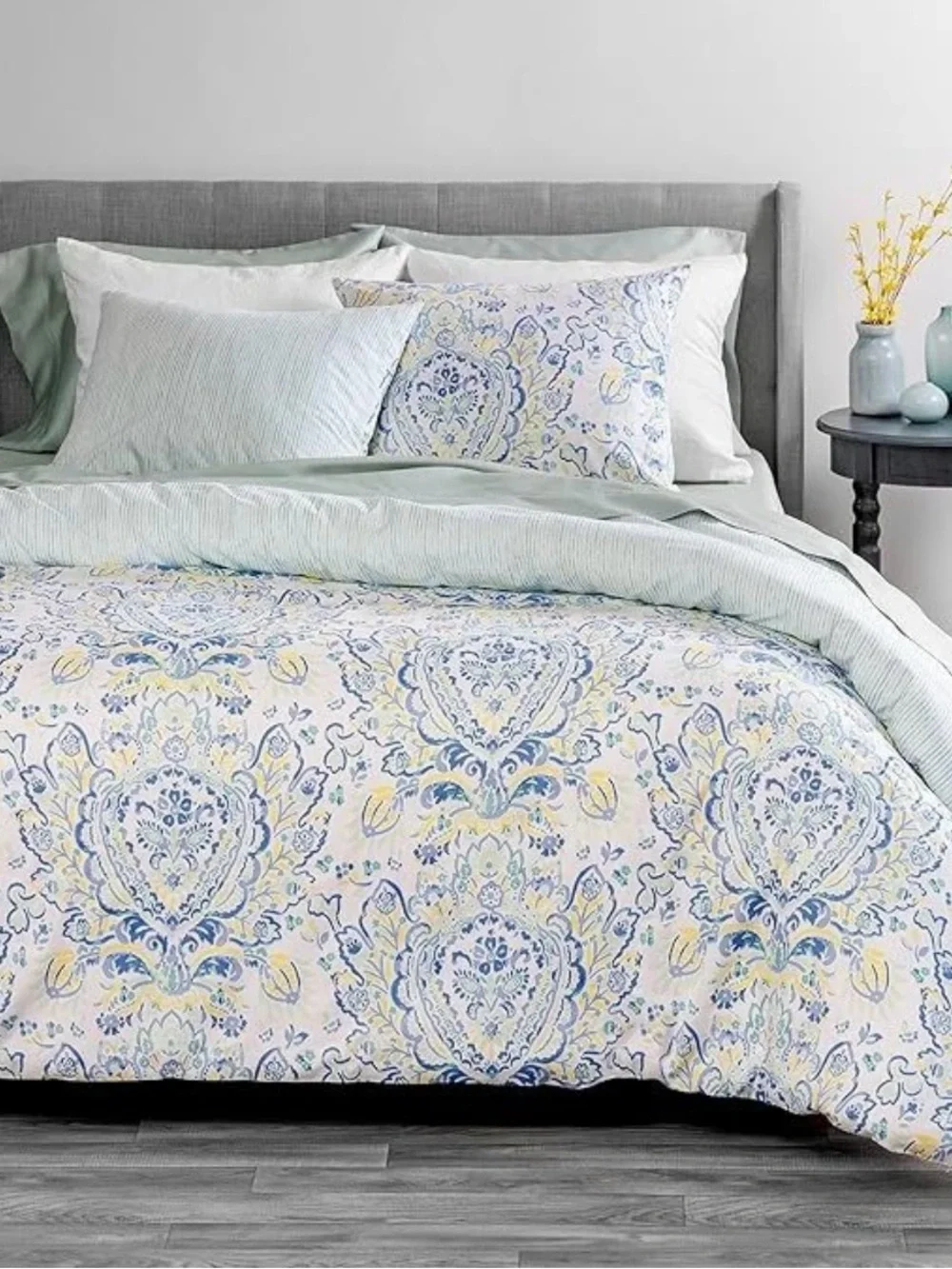 MARTHA STEWART 100% Striped 3Pc Duvet Cover Set Queen size